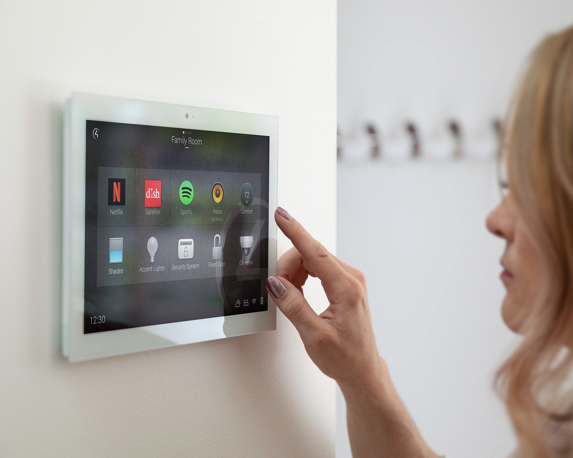 Modern smart home with lighting and climate control